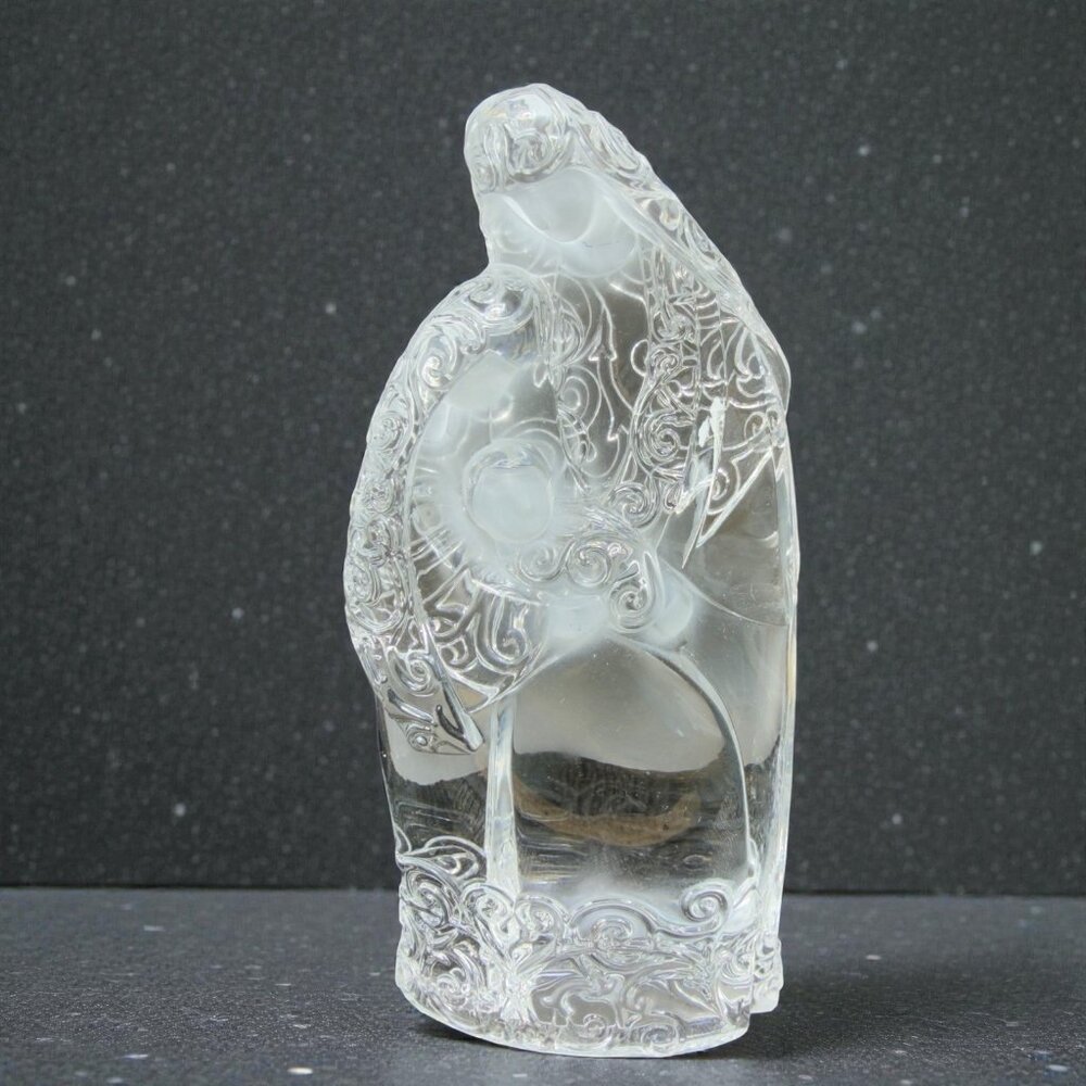 Roman Inc Holy Family Nativity Clear‎ Acrylic Figure Nativity Figurine Decor VTG